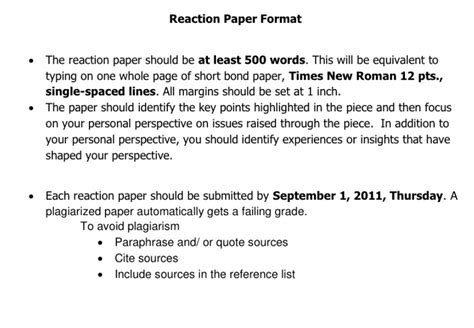 reaksyong papel format|How to Write a Reaction Paper .
